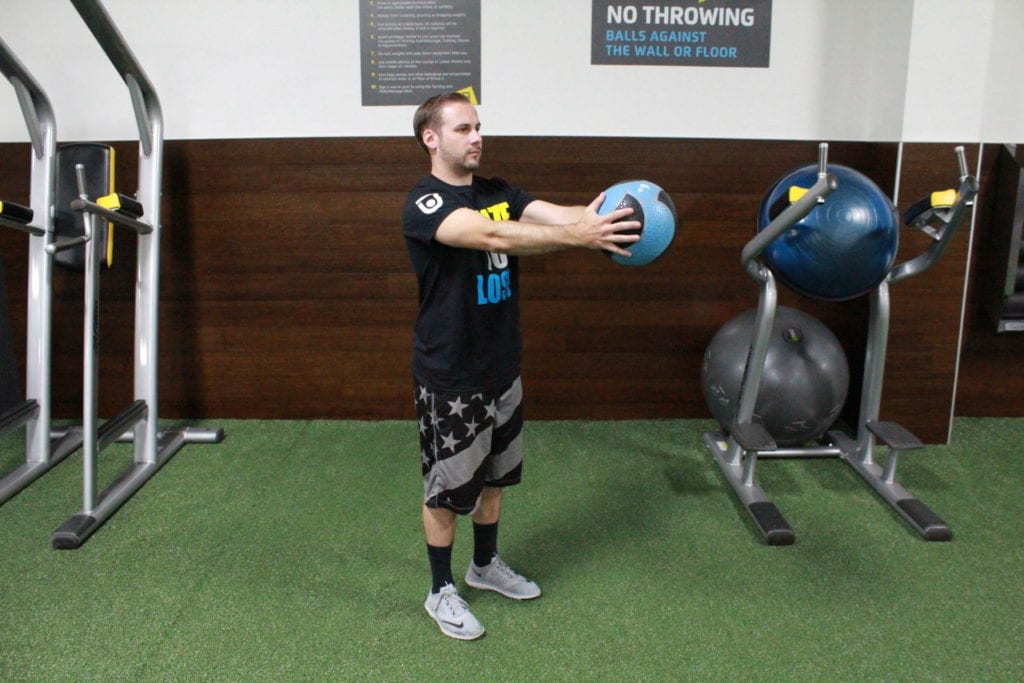 Bodyweight hiit workout standing torso rotation